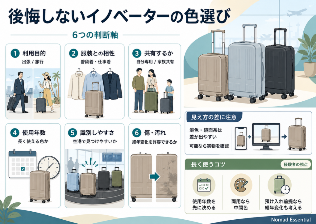 後悔しないイノベーターの色選び — 6 つの判断軸