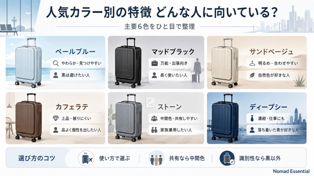 人気カラー別の特徴 — どんな人に向いているか