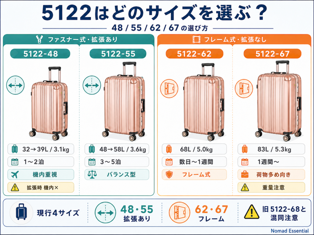 5122はどのサイズを選ぶ? 48/55/62/67の判断基準