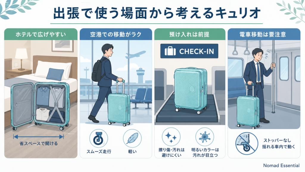 出張で使う場面から考えるキュリオ