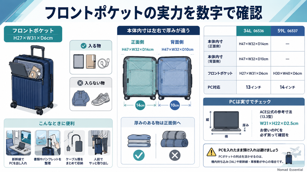 フロントポケットの実力を数字で確認する