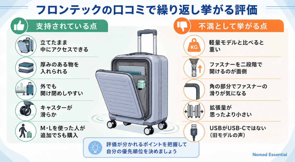 フロンテックの口コミで繰り返し挙がる評価