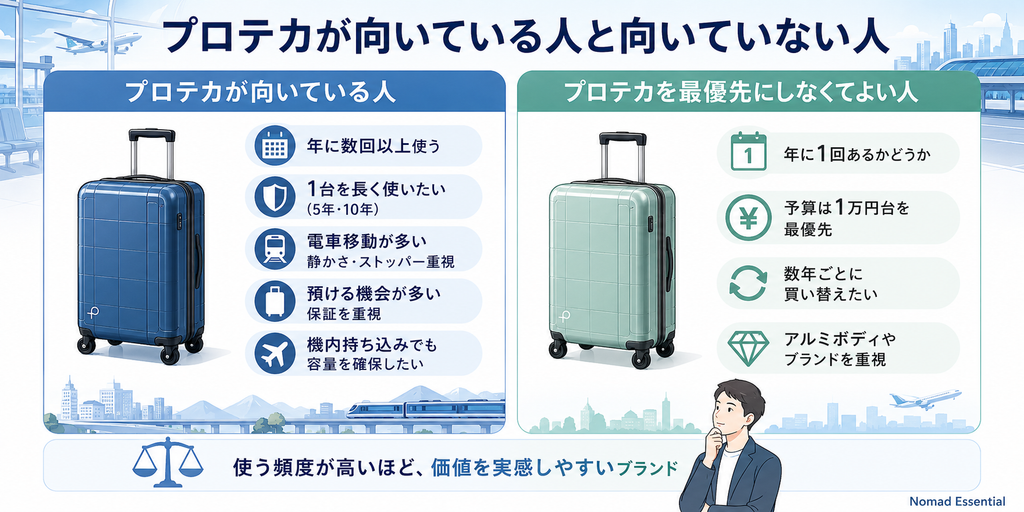 プロテカが向いている人と向いていない人