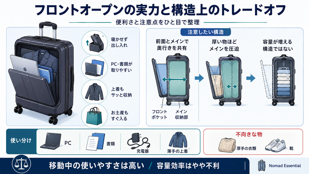 フロントオープンの実力と構造上のトレードオフ