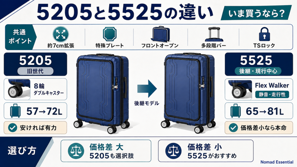 5205と後継5525の違い — いま買うならどっち?