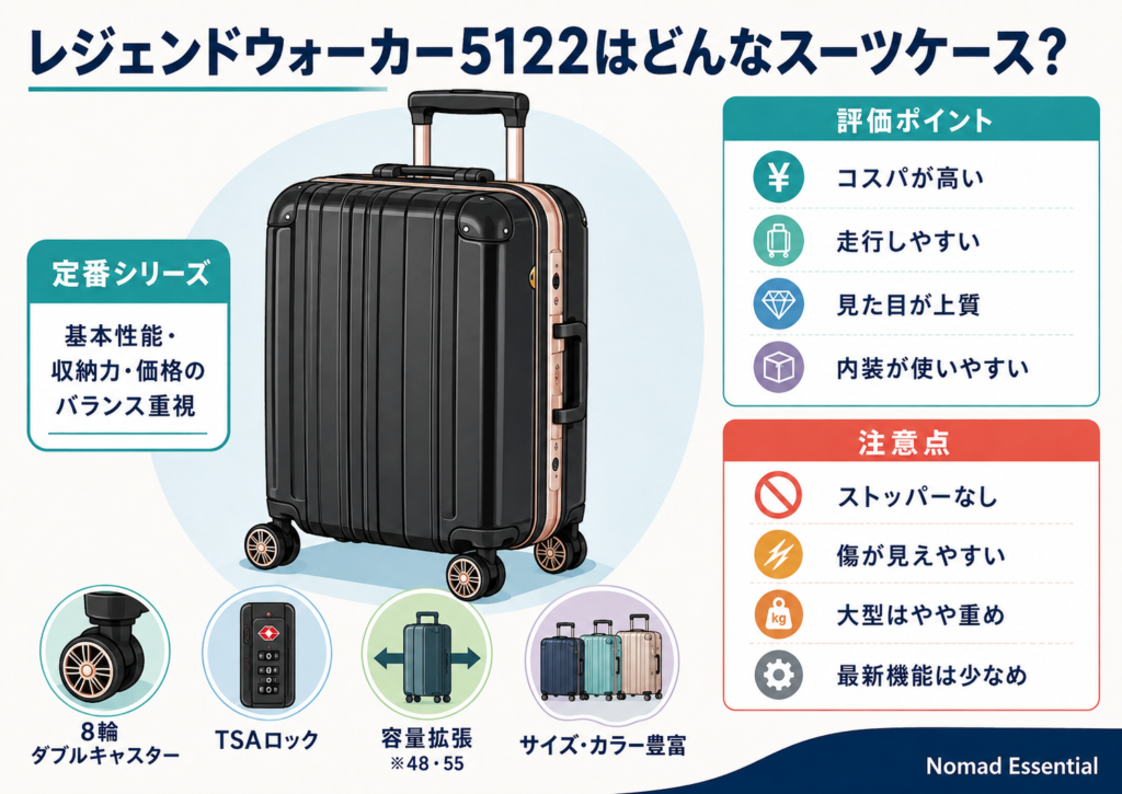 レジェンドウォーカー5122はどんなスーツケース?