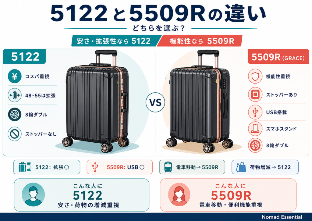 5122と5509R (GRACE) の違い — どちらを選ぶ?