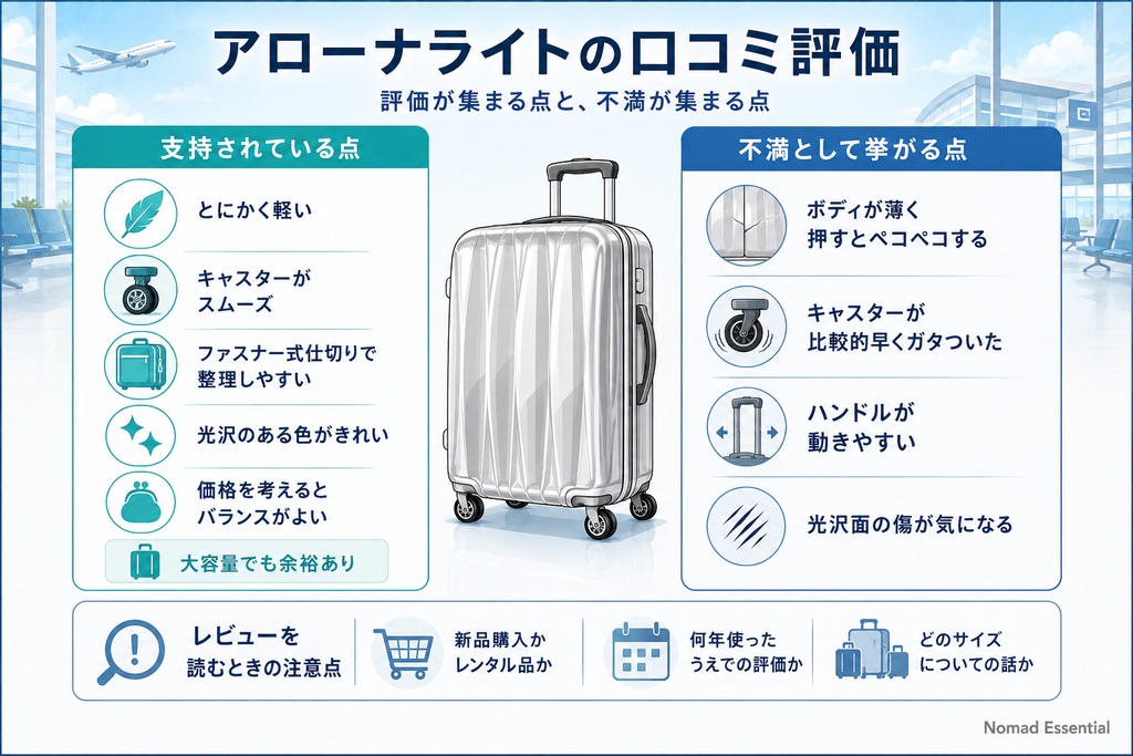 アローナライトの口コミで繰り返し挙がる評価