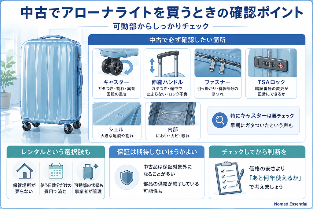 中古でアローナライトを買うときの確認ポイント