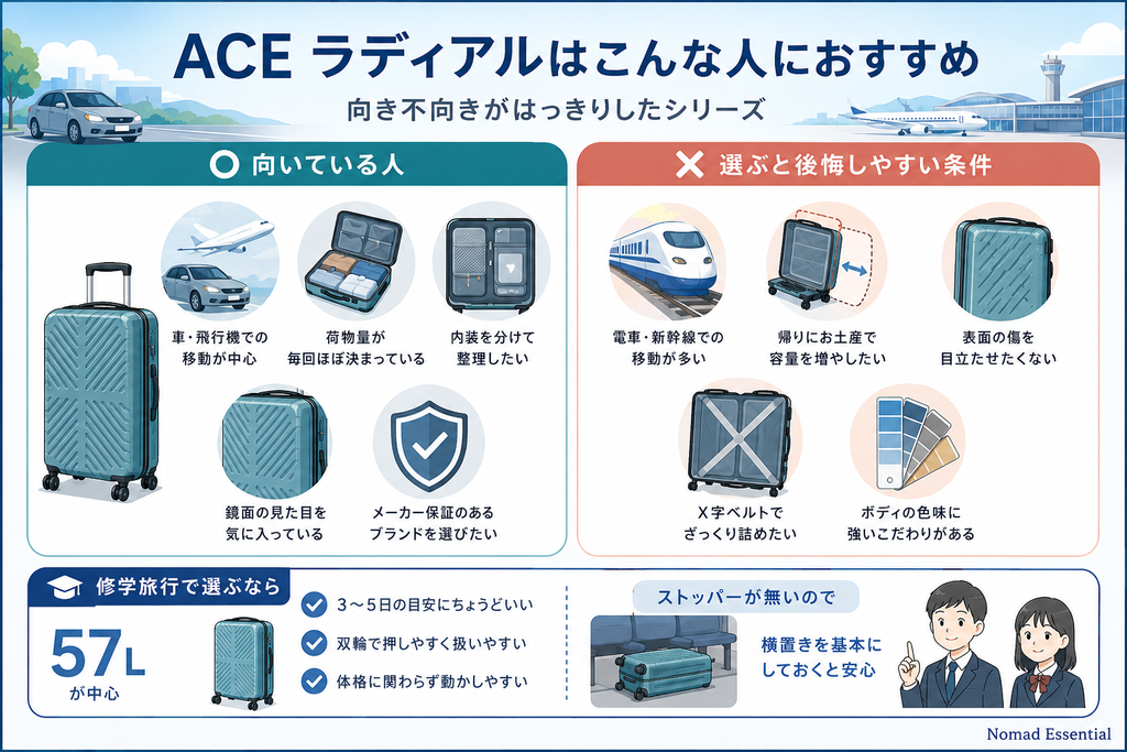 ACE ラディアルはこんな人におすすめ