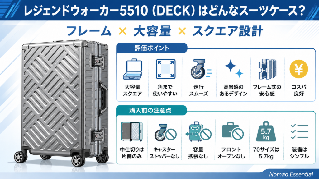 レジェンドウォーカー5510 (DECK) はどんなスーツケース?