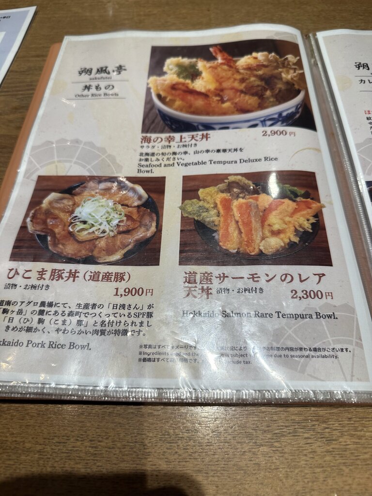 別メニューも豊富。豚丼や天丼も気になったので次回注文してみたいです。