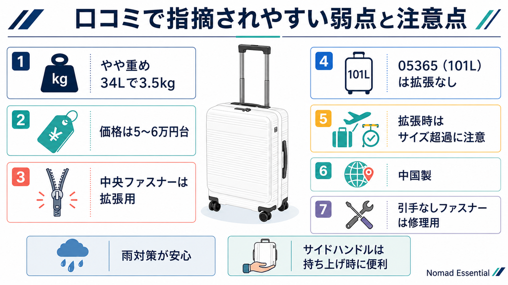 口コミで指摘されやすい弱点と注意点