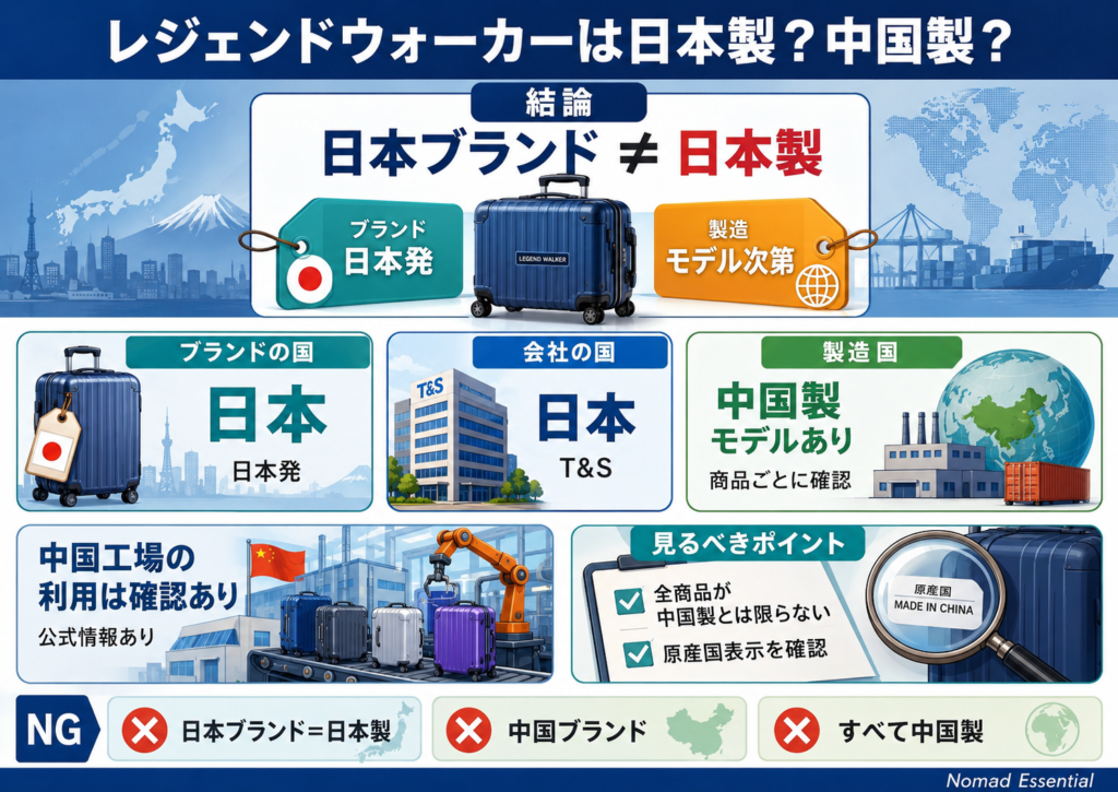 レジェンドウォーカーは日本製? 中国製?