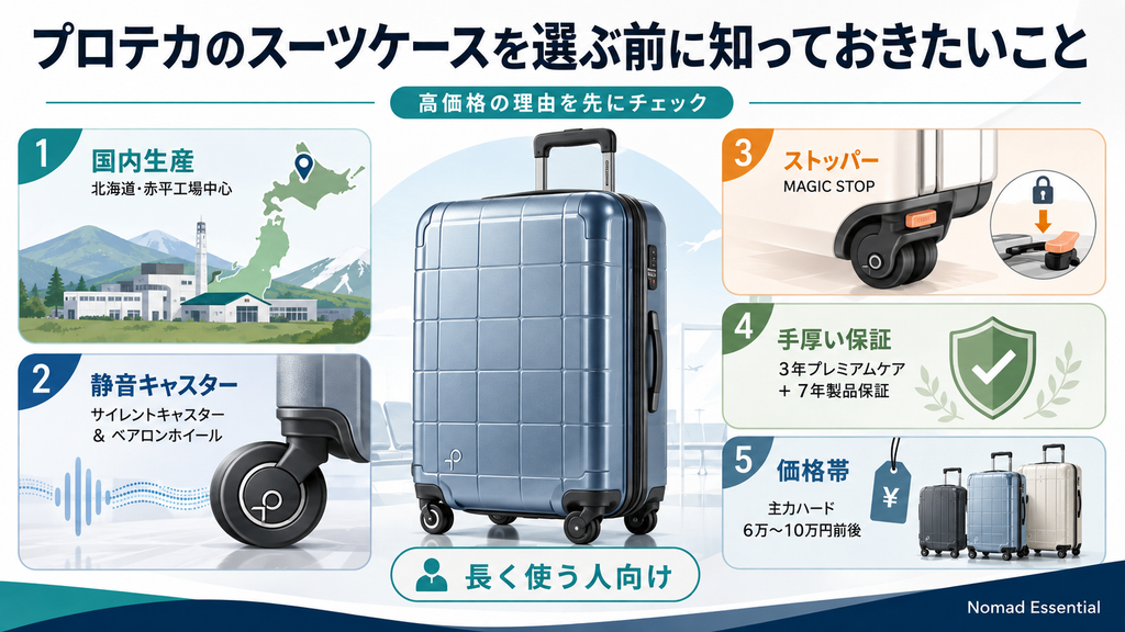 プロテカのスーツケースを選ぶ前に知っておきたいこと