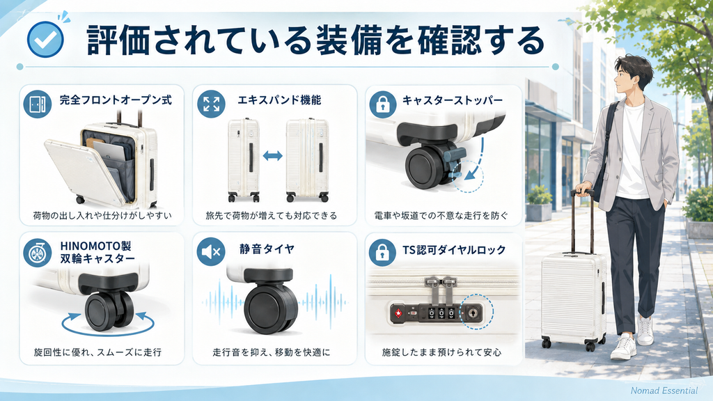 評価されている装備を確認する