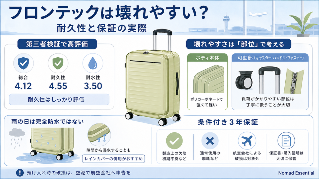 フロンテックは壊れやすい? 耐久性と保証の実際