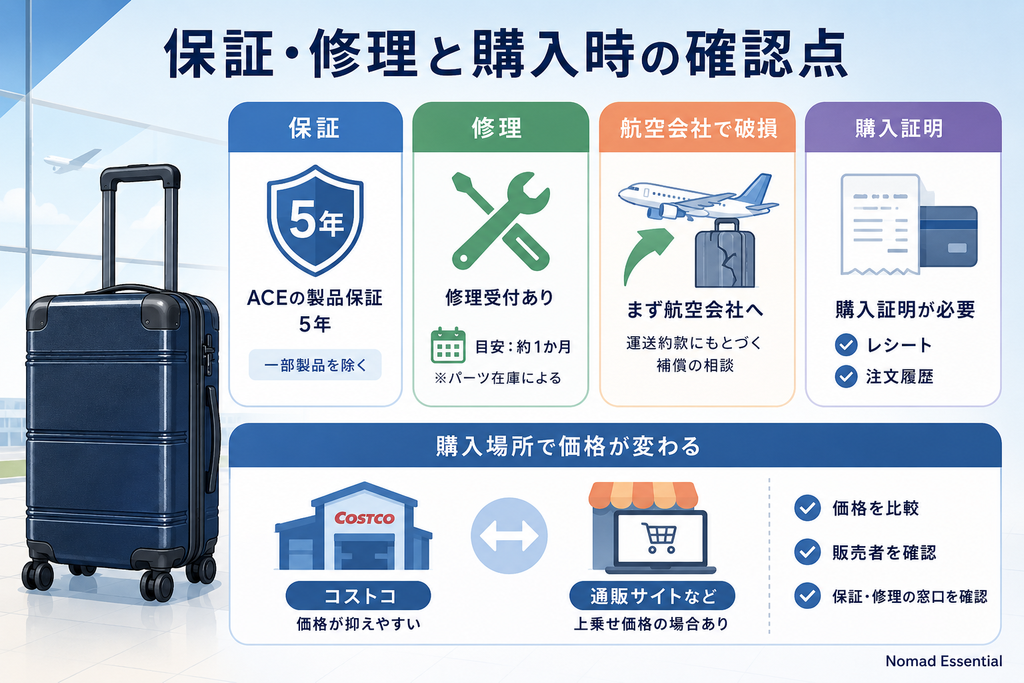 保証・修理と購入時の確認点