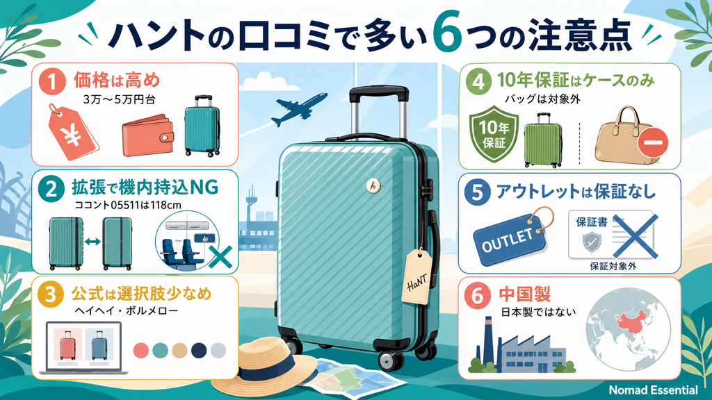 ハントの口コミで多い6つの注意点