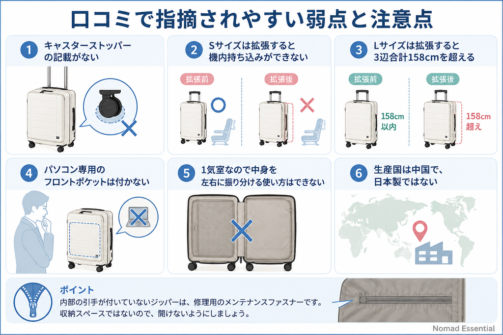 口コミで指摘されやすい弱点と注意点