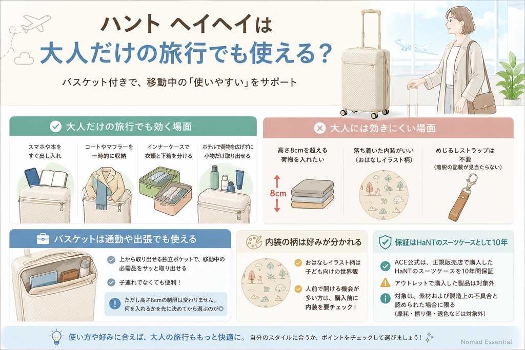大人だけの旅行でも使えるか