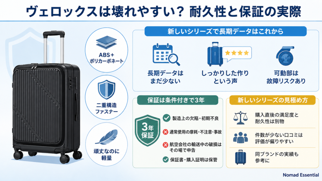 ヴェロックスは壊れやすい? 耐久性と保証の実際