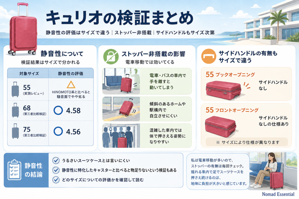 キャスターはうるさい? 検証結果は分かれている