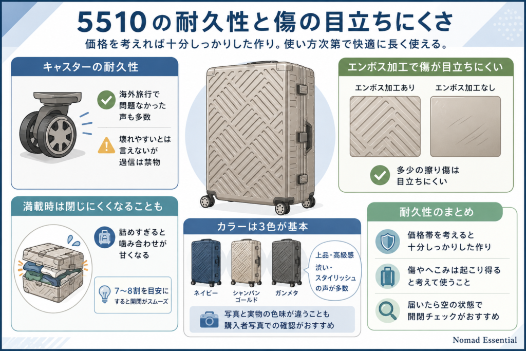 5510の耐久性と傷の目立ちにくさ