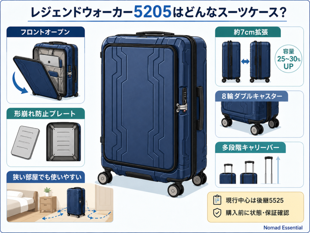 レジェンドウォーカー5205はどんなスーツケース?