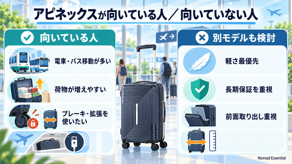 アピネックスが向いている人と向いていない人