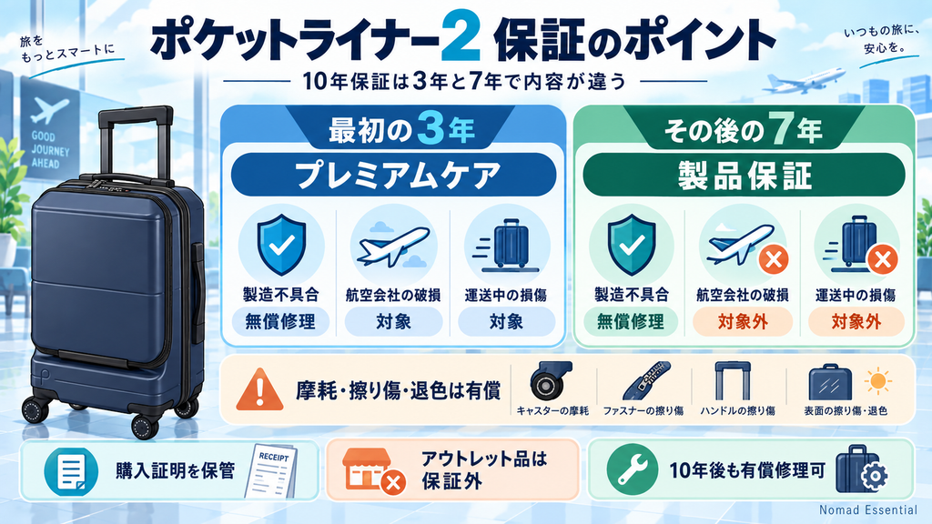 10年保証は最初の3年と後の7年で保証範囲が違う