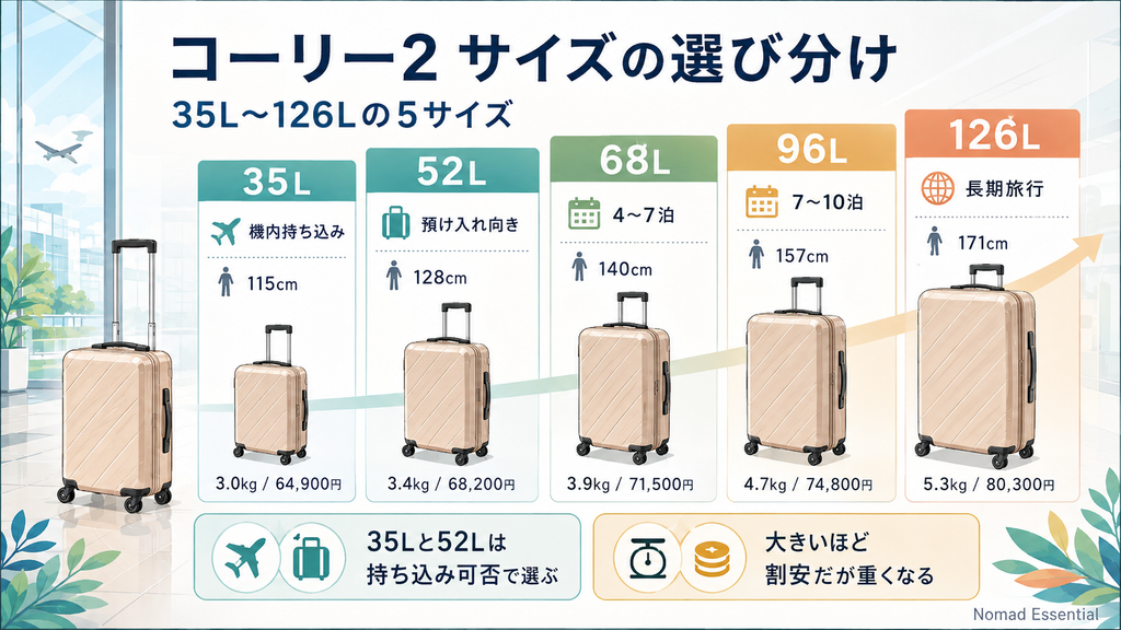 35L・52L・68L・96L・126Lの選び分け