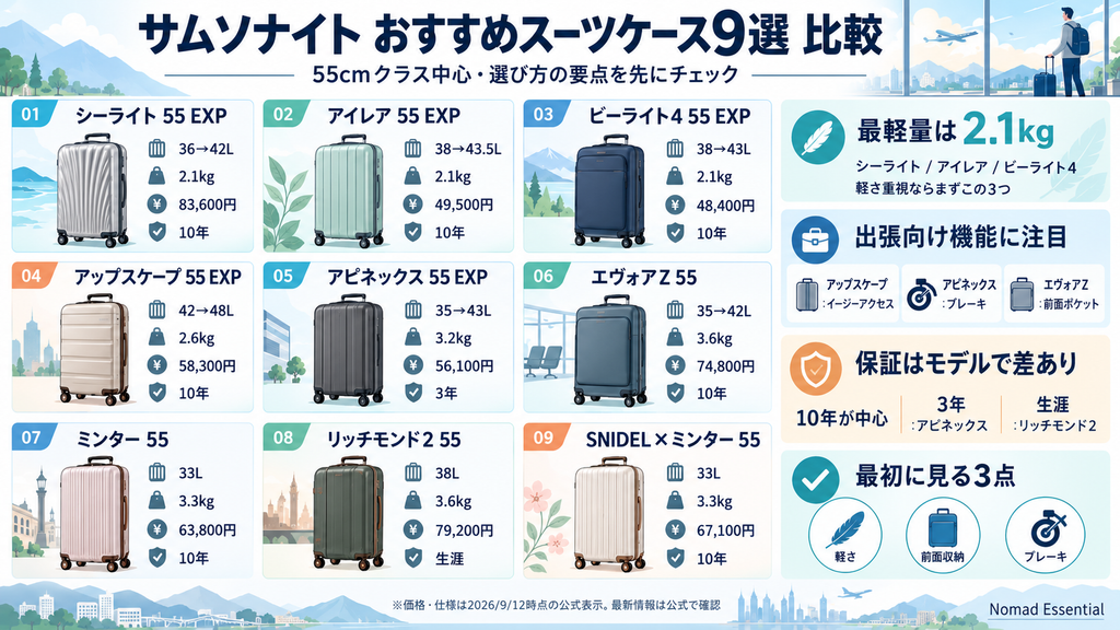 サムソナイトのおすすめスーツケース9選一覧