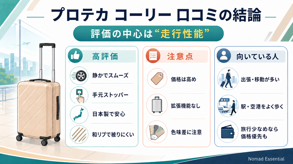 プロテカ コーリーの口コミの結論