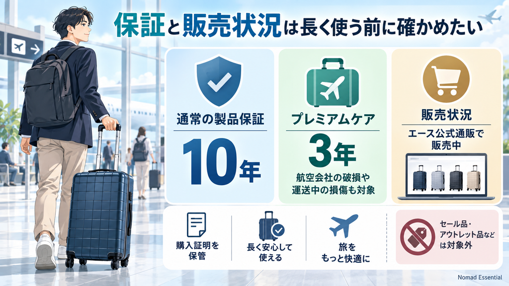 保証と販売状況は長く使う前に確かめたい