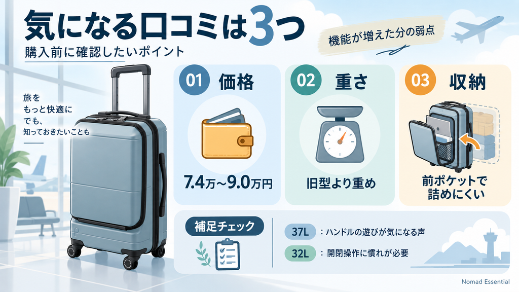 悪い口コミでは価格と重さと収納のしにくさが気になる