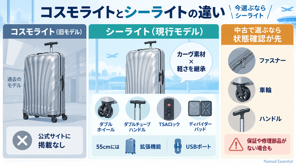 コスモライトとシーライトの違い