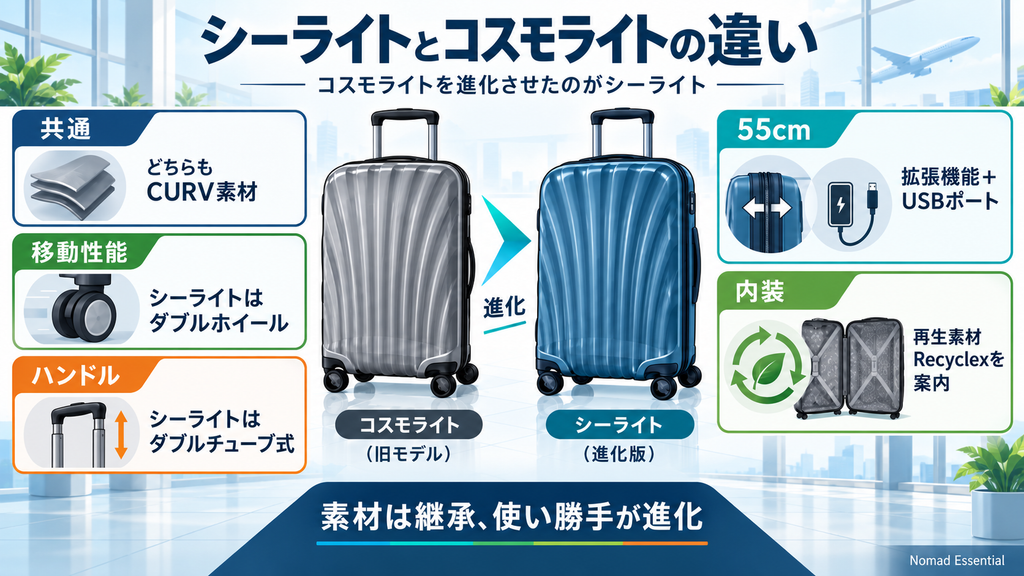 シーライトとコスモライトの違いを整理
