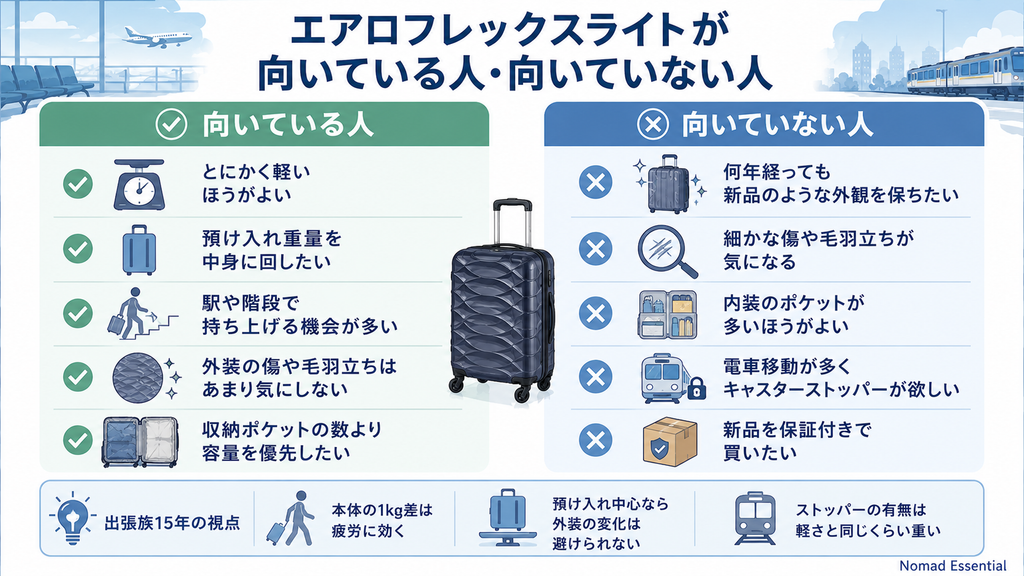 エアロフレックスライトが向いている人・向いていない人