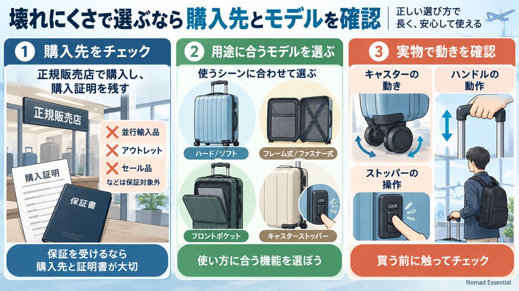壊れにくさで選ぶなら購入先とモデルを確認する
