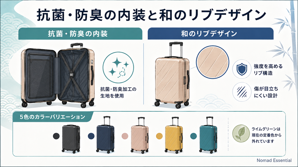 内装は抗菌・防臭でボディの凸凹は傷を目立たせない