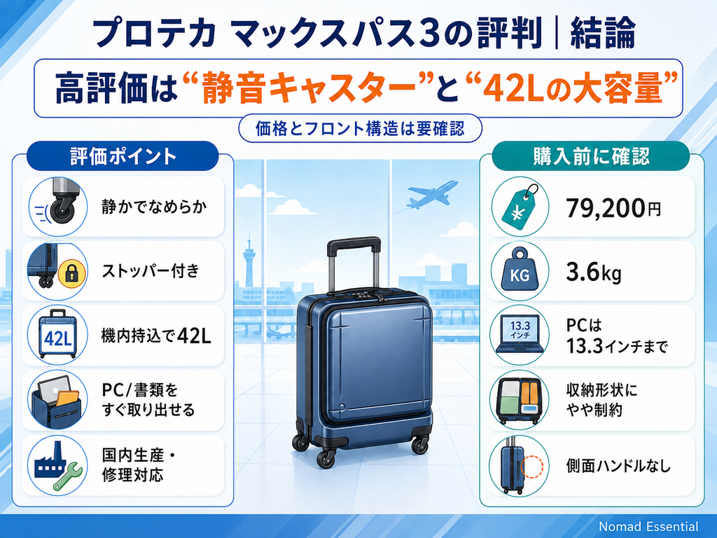 プロテカ マックスパス3の評判の結論