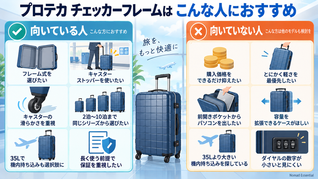 チェッカーフレームが向いている人と向いていない人