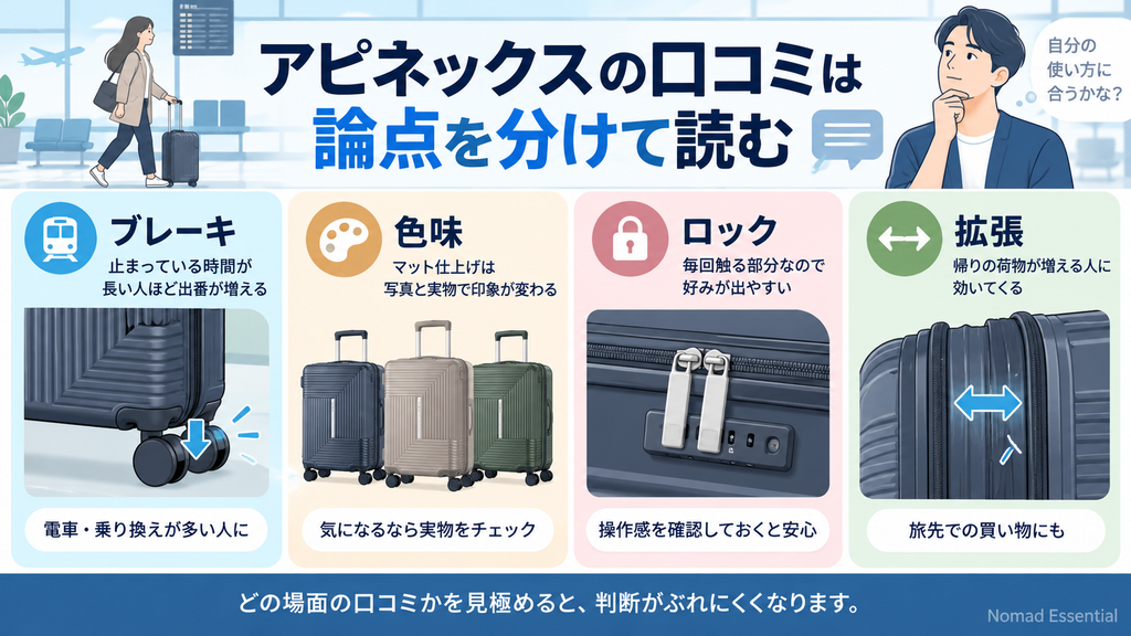 アピネックスの口コミは論点を分けて読む