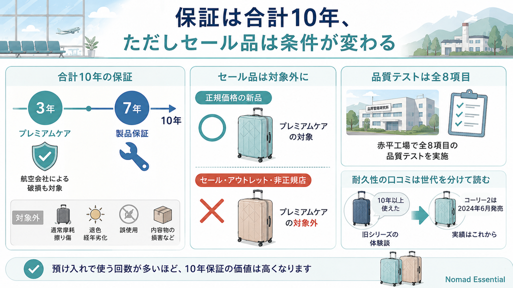 保証は合計10年で生産は北海道の赤平工場