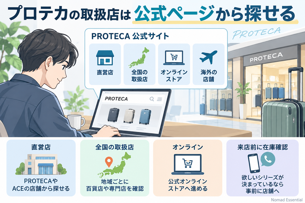 プロテカの取扱店は公式ページから探せる