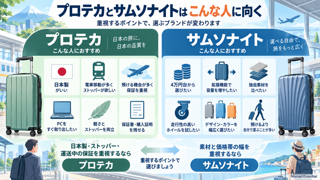 プロテカ・サムソナイトがおすすめできる人