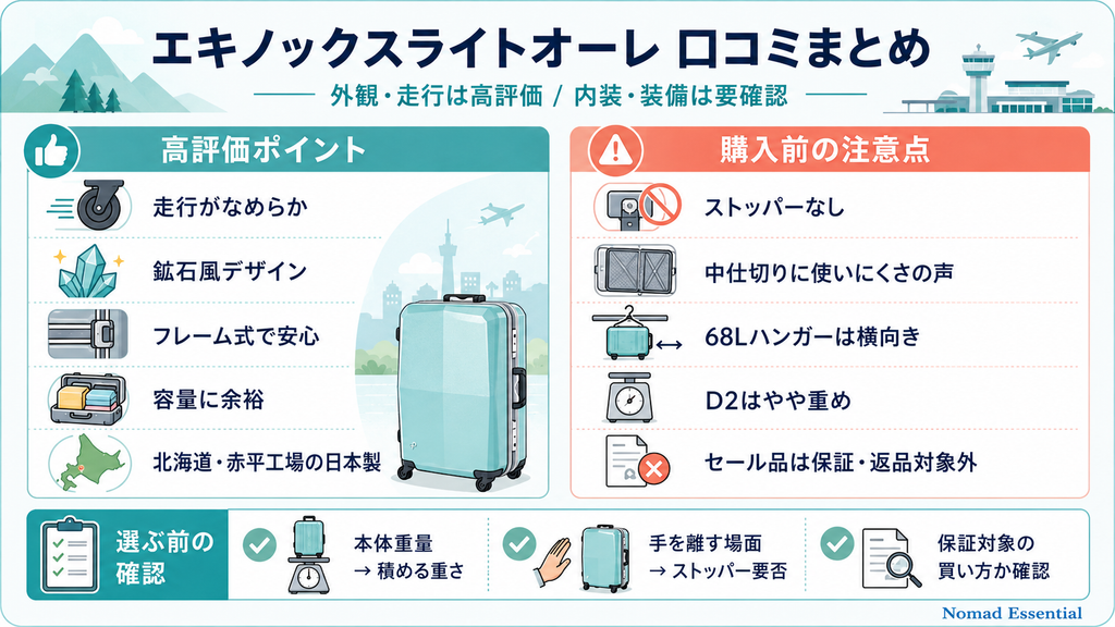 エキノックスライトオーレの口コミまとめ