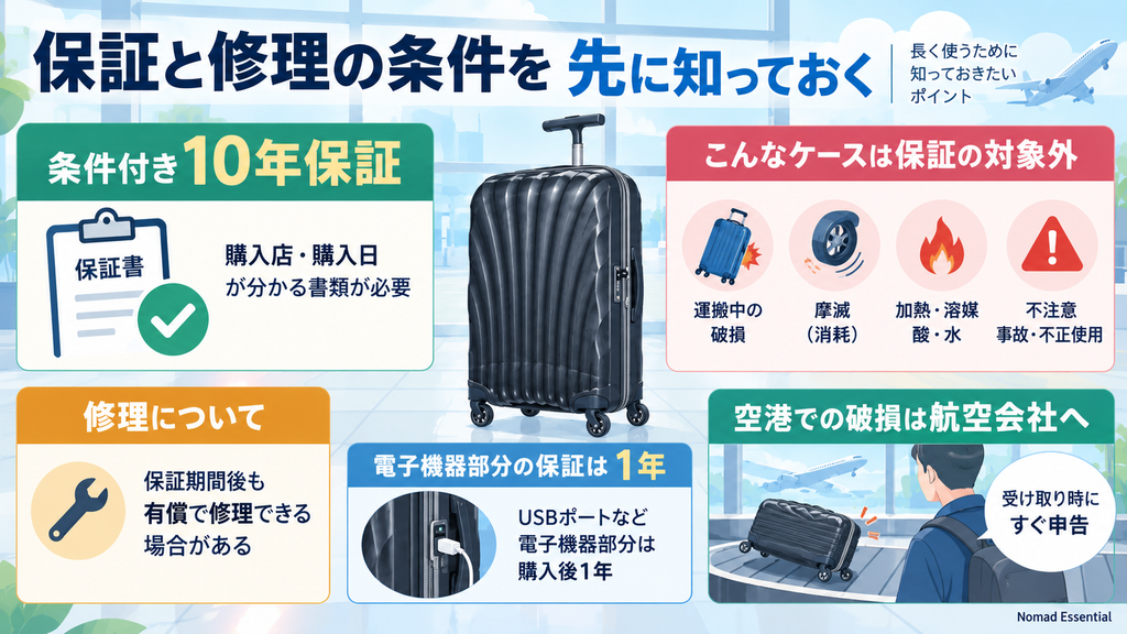 保証と修理の条件
