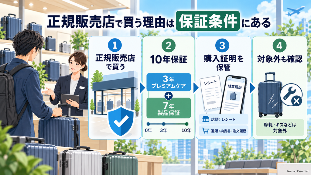 正規販売店で買う理由は保証条件にある